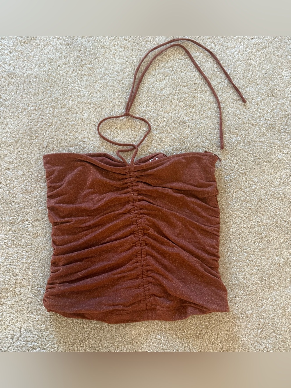Orange sparkly LOFT tube crop top
